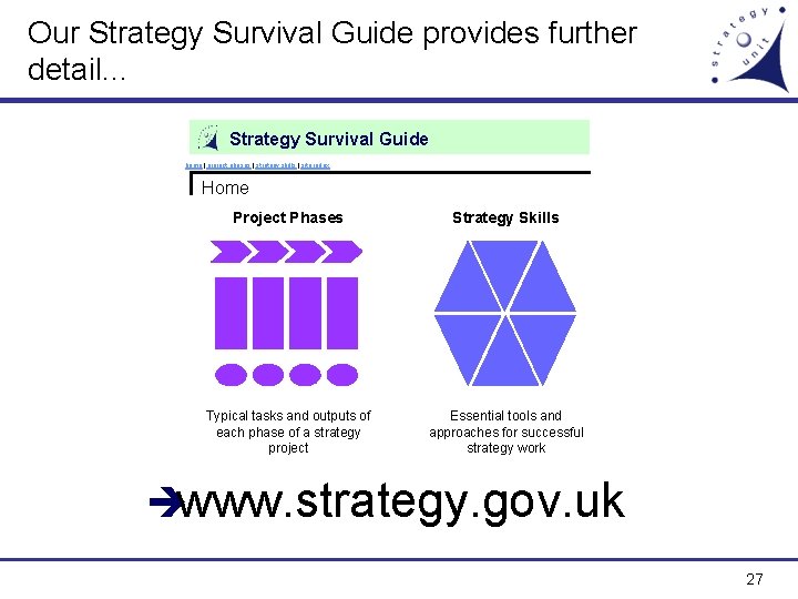 Our Strategy Survival Guide provides further detail. . . Strategy Survival Guide home |