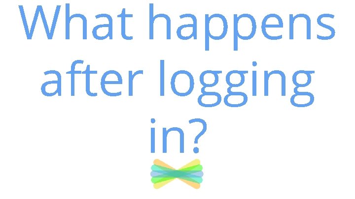 What happens after logging in? What happens after logging in?