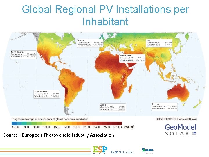 Global Regional PV Installations per Inhabitant Source: European Photovoltaic Industry Association 