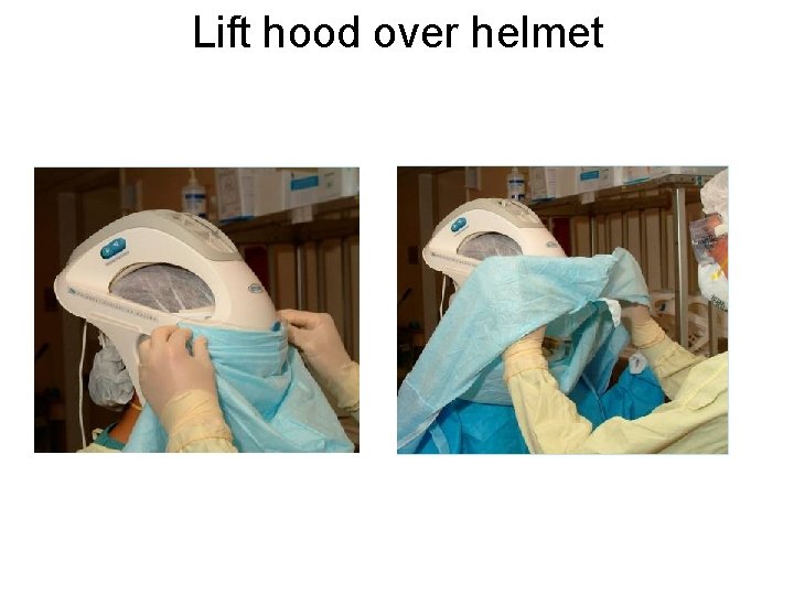 Lift hood over helmet 