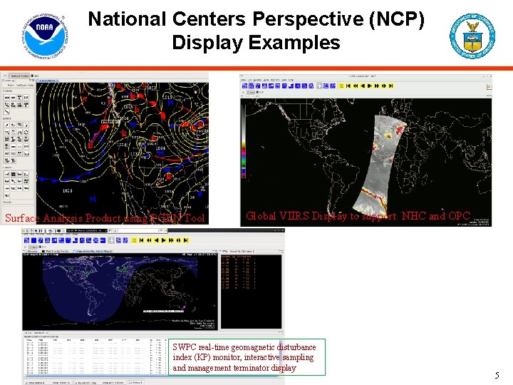 National Centers Perspective (NCP) Display Examples Surface Analysis Product using PGEN Tool Global VIIRS