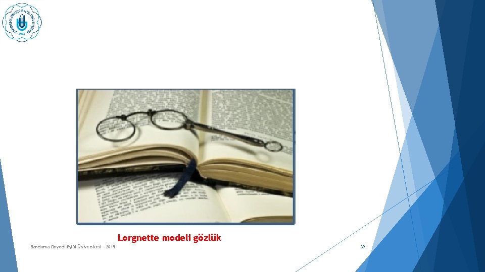 Lorgnette modeli gözlük Bandırma Onyedi Eylül Üniversitesi - 2019 30 