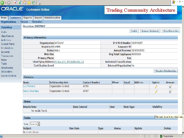 Trading Community Architecture Copyright © 207, Oracle. All rights reserved. Oracle & Google Confidential Trading Community Architecture Copyright © 207, Oracle. All rights reserved. Oracle & Google Confidential