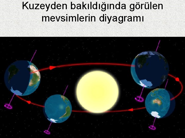 Kuzeyden bakıldığında görülen mevsimlerin diyagramı 