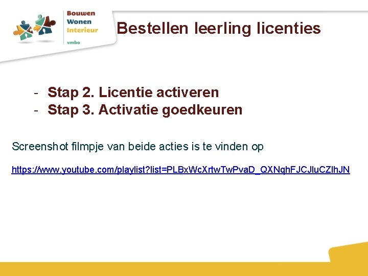 Bestellen leerling licenties - Stap 2. Licentie activeren - Stap 3. Activatie goedkeuren Screenshot