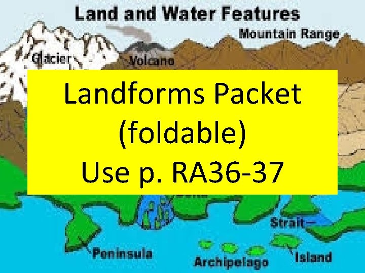 Landforms Packet (foldable) Use p. RA 36 -37 