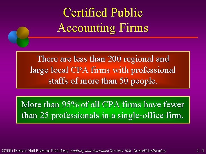 Certified Public Accounting Firms There are less than 200 regional and large local CPA