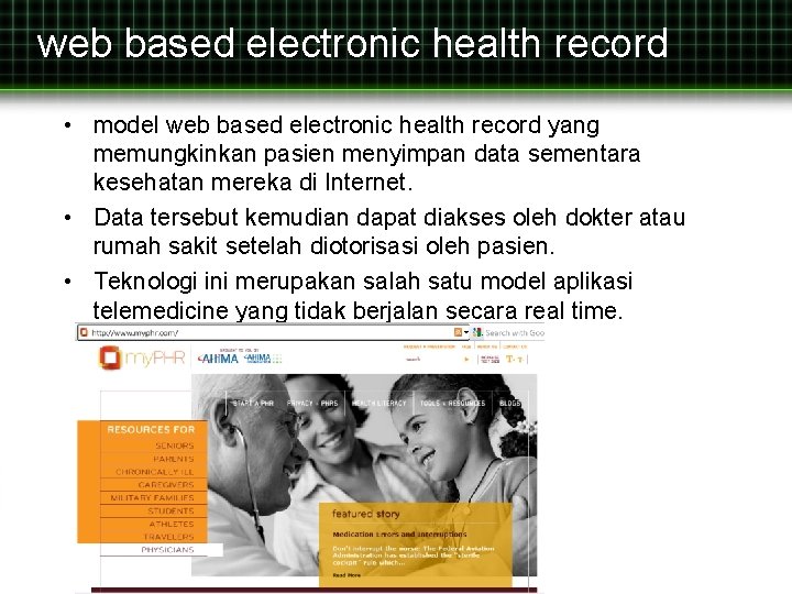 web based electronic health record • model web based electronic health record yang memungkinkan