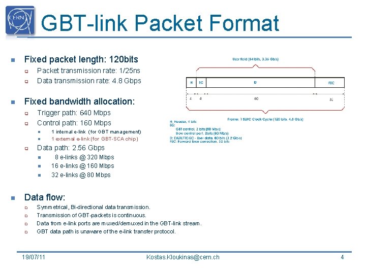 GBT-link Packet Format n Fixed packet length: 120 bits q q n Packet transmission GBT-link Packet Format n Fixed packet length: 120 bits q q n Packet transmission