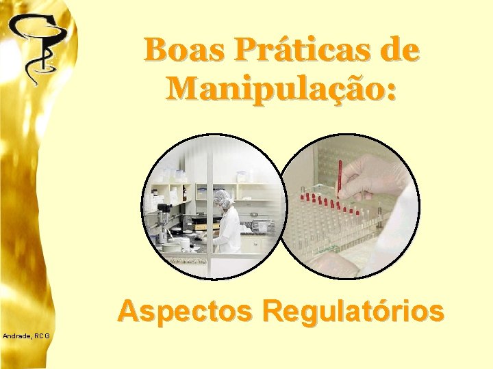 Boas Práticas de Manipulação: Aspectos Regulatórios Andrade, RCG 