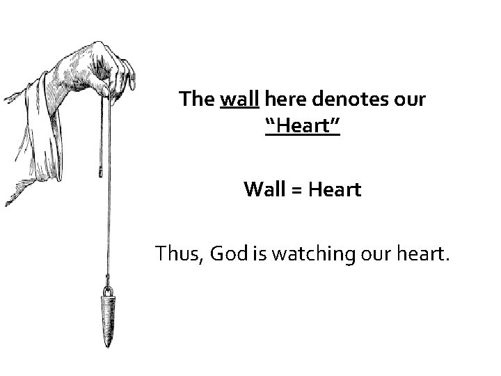 The wall here denotes our “Heart” Wall = Heart Thus, God is watching our