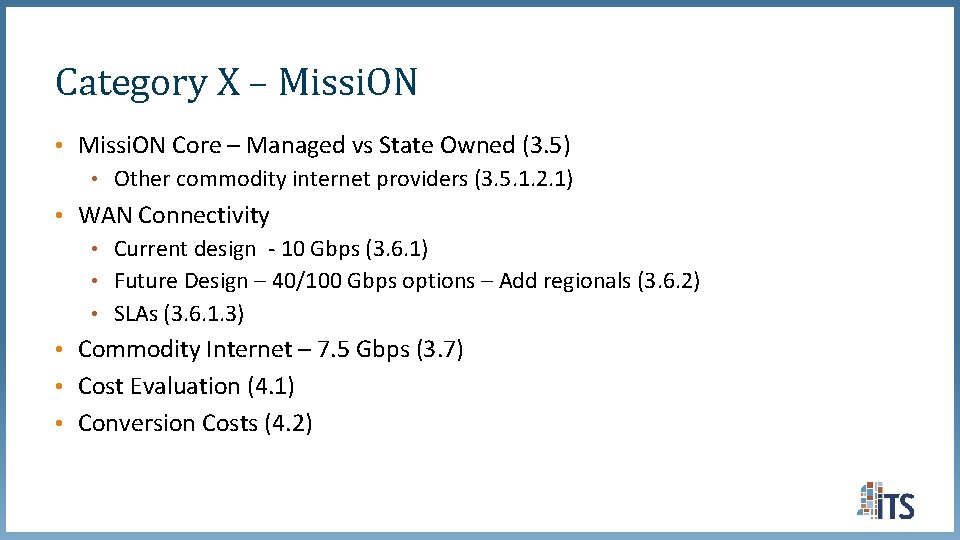 Category X – Missi. ON • Missi. ON Core – Managed vs State Owned Category X – Missi. ON • Missi. ON Core – Managed vs State Owned