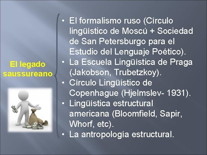 El legado saussureano • El formalismo ruso (Círculo lingüístico de Moscú + Sociedad de El legado saussureano • El formalismo ruso (Círculo lingüístico de Moscú + Sociedad de