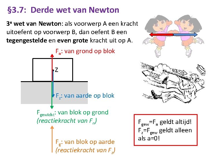 § 3. 7: Derde wet van Newton 3 e wet van Newton: als voorwerp