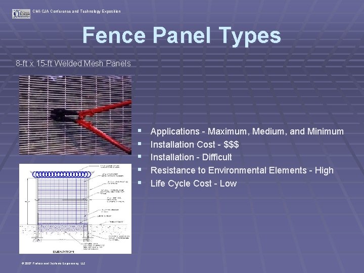 CMI-CJA Conference and Technology Exposition Fence Panel Types 8 -ft x 15 -ft Welded