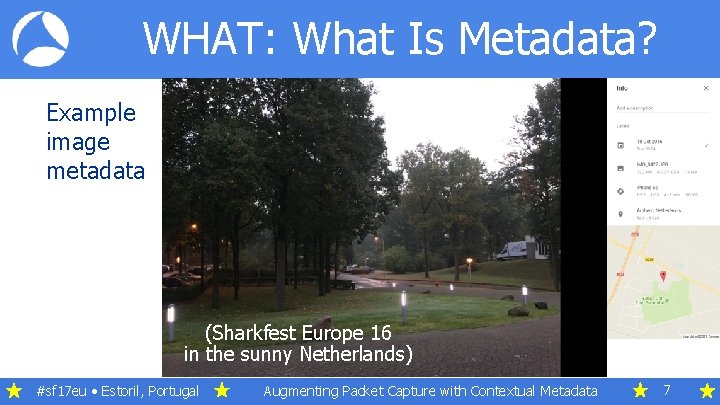 WHAT: What Is Metadata? Example image metadata (Sharkfest Europe 16 in the sunny Netherlands)