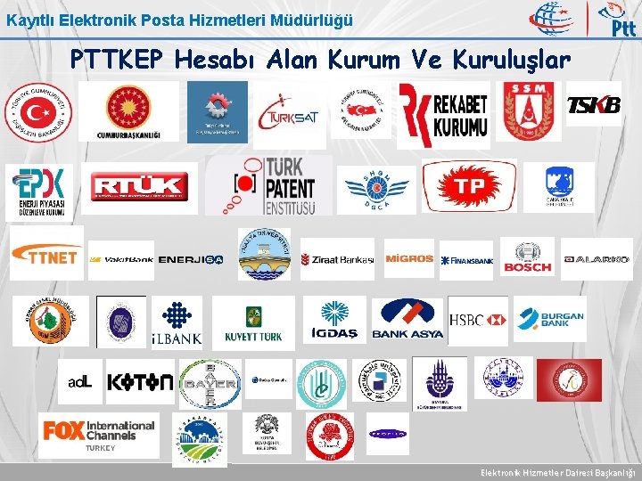 Kayıtlı Elektronik Posta Hizmetleri Müdürlüğü PTTKEP Hesabı Alan Kurum Ve Kuruluşlar Elektronik Hizmetler Dairesi