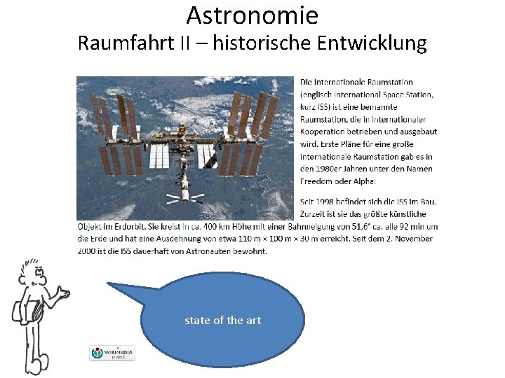 Astronomie Raumfahrt II – historische Entwicklung state of the art 
