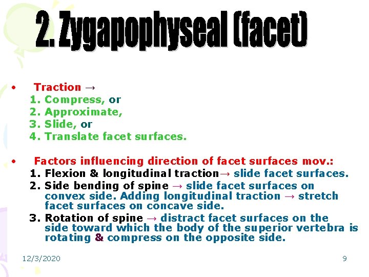  • Traction → 1. Compress, or 2. Approximate, 3. Slide, or 4. Translate