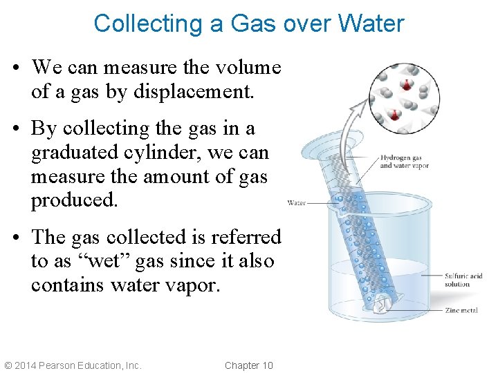 Collecting a Gas over Water • We can measure the volume of a gas