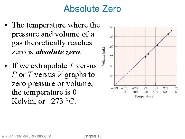 Absolute Zero • The temperature where the pressure and volume of a gas theoretically
