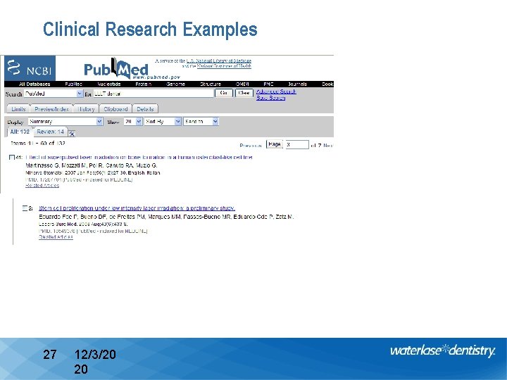 Clinical Research Examples 27 12/3/20 20 