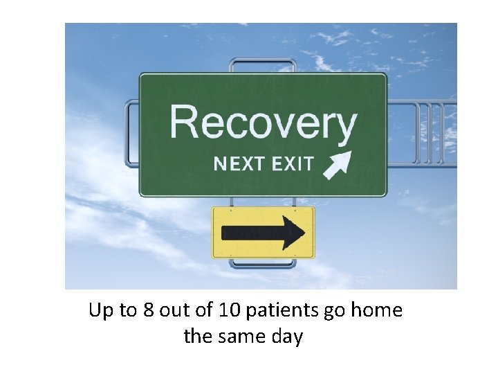 Up to 8 out of 10 patients go home the same day 