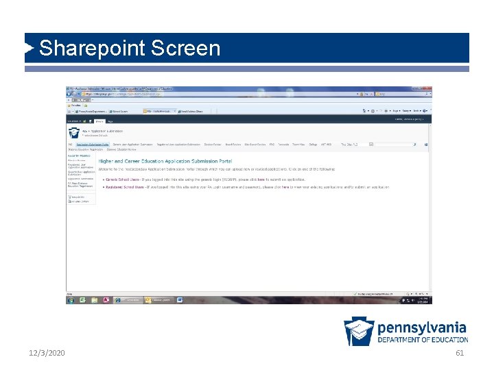 Sharepoint Screen 12/3/2020 61 
