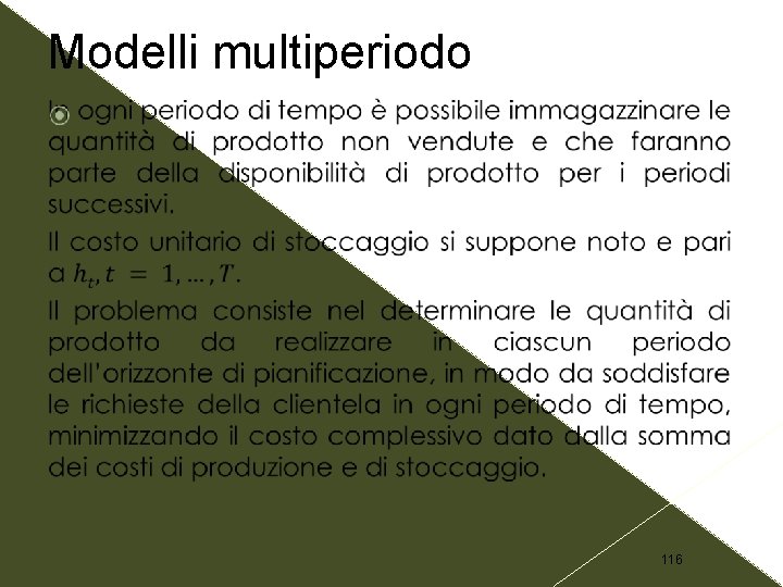 Modelli multiperiodo 116 