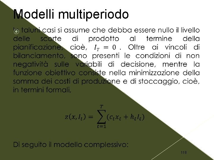 Modelli multiperiodo 118 