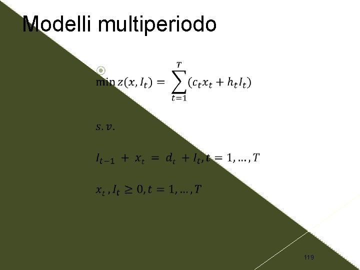 Modelli multiperiodo 119 