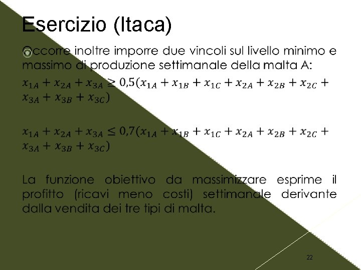 Esercizio (Itaca) 22 