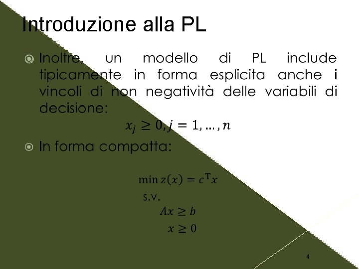 Introduzione alla PL 4 