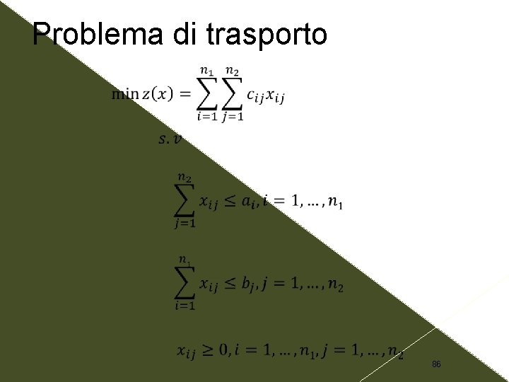 Problema di trasporto 86 