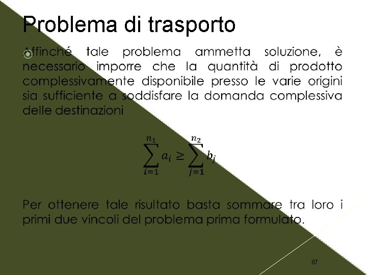 Problema di trasporto 87 