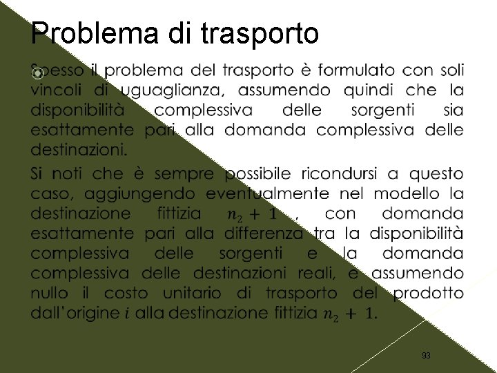 Problema di trasporto 93 