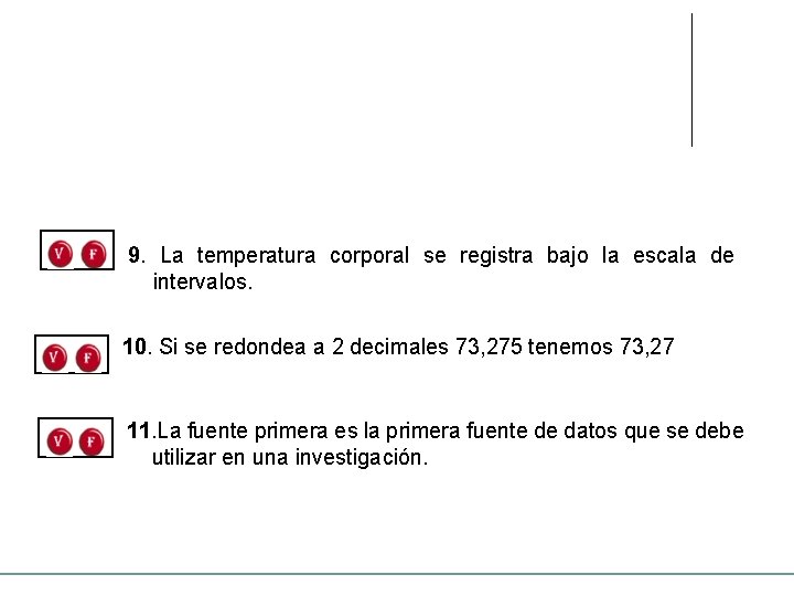 9. La temperatura corporal se registra bajo la escala de intervalos. 10. Si se