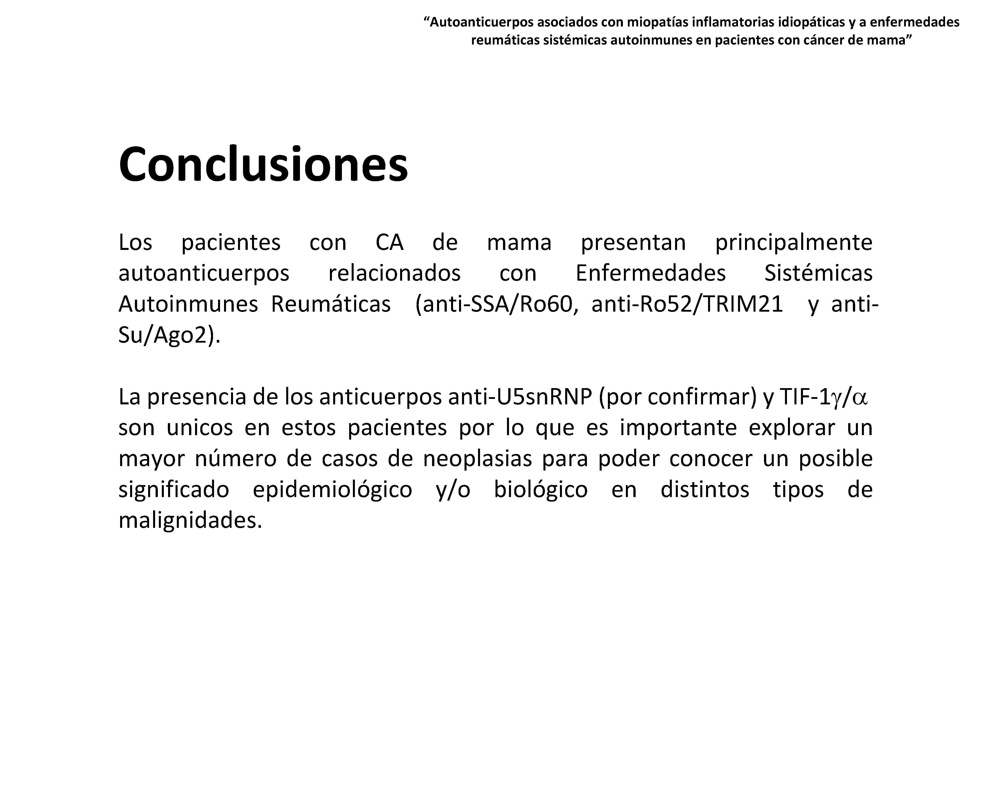 “Autoanticuerpos asociados con miopatías inflamatorias idiopáticas y a enfermedades reumáticas sistémicas autoinmunes en pacientes