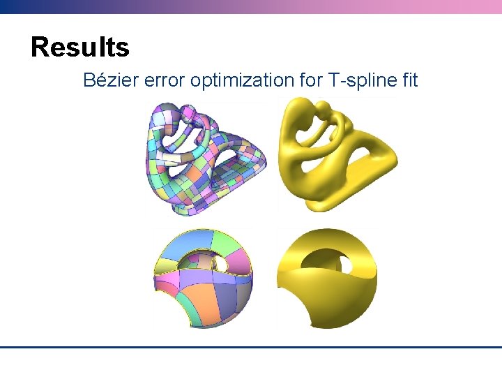 Results Bézier error optimization for T-spline fit 