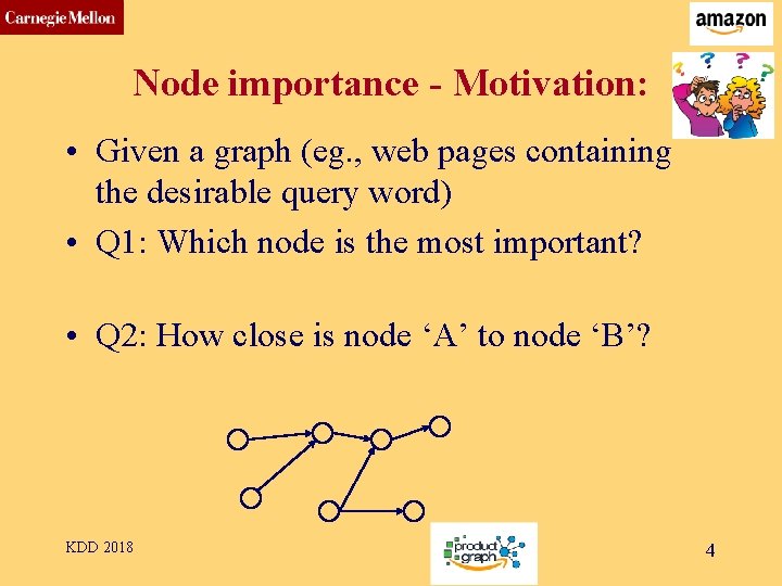 CMU SCS Node importance - Motivation: • Given a graph (eg. , web pages