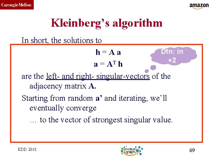 CMU SCS Kleinberg’s algorithm In short, the solutions to Dfn: in h = A