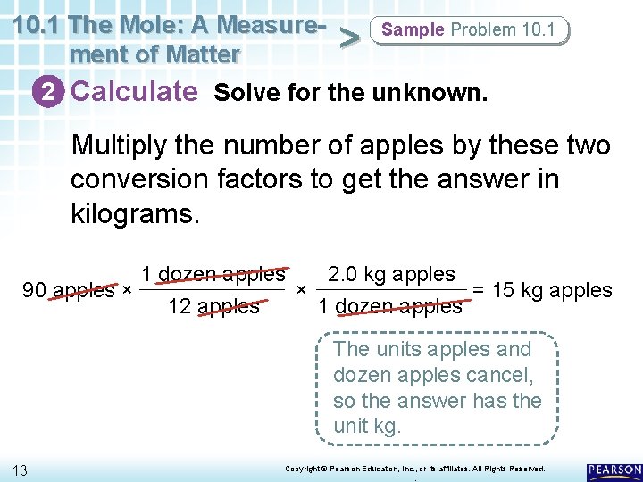 10. 1 The Mole: A Measure. Sample Problem 10. 1 > ment of Matter 10. 1 The Mole: A Measure. Sample Problem 10. 1 > ment of Matter