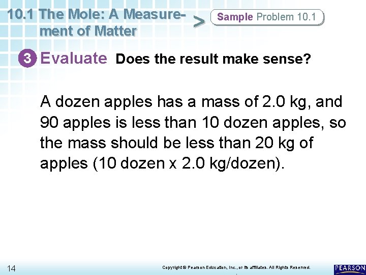 10. 1 The Mole: A Measurement of Matter > Sample Problem 10. 1 3 10. 1 The Mole: A Measurement of Matter > Sample Problem 10. 1 3