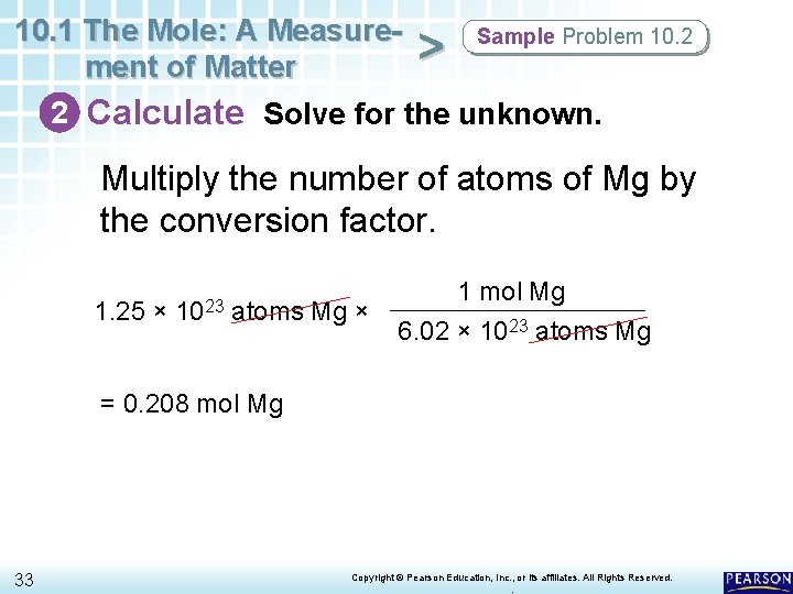 10. 1 The Mole: A Measure. Sample Problem 10. 2 > ment of Matter 10. 1 The Mole: A Measure. Sample Problem 10. 2 > ment of Matter