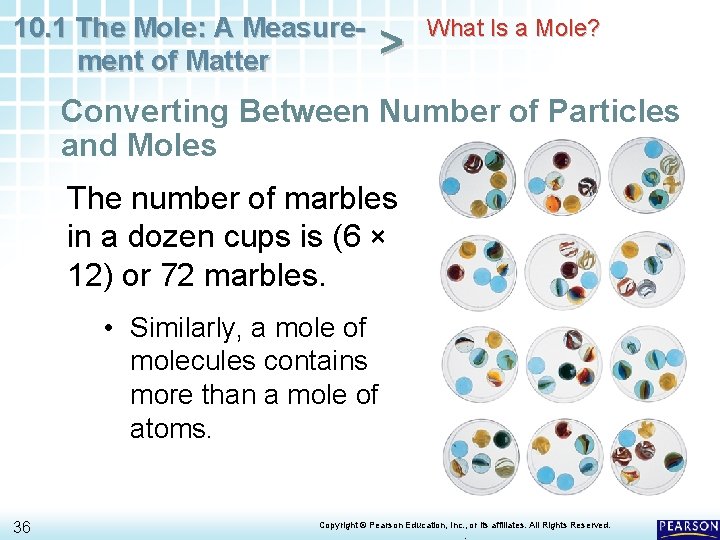 10. 1 The Mole: A Measurement of Matter > What Is a Mole? Converting 10. 1 The Mole: A Measurement of Matter > What Is a Mole? Converting