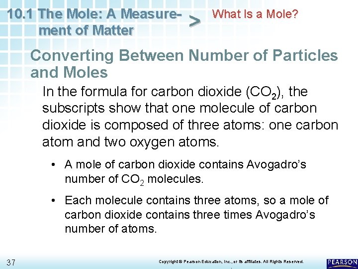 10. 1 The Mole: A Measurement of Matter > What Is a Mole? Converting 10. 1 The Mole: A Measurement of Matter > What Is a Mole? Converting
