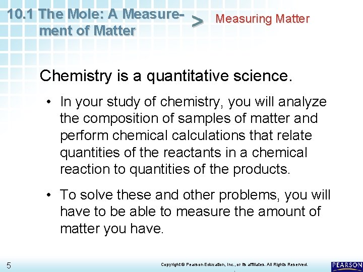 10. 1 The Mole: A Measurement of Matter > Measuring Matter Chemistry is a 10. 1 The Mole: A Measurement of Matter > Measuring Matter Chemistry is a