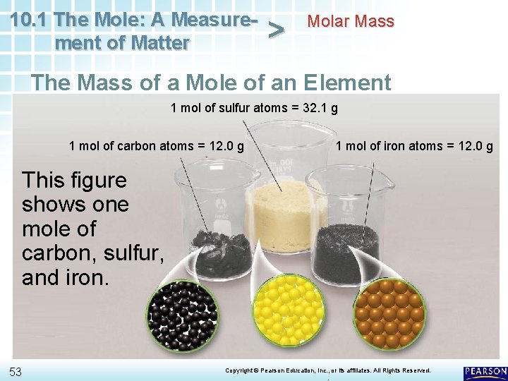 10. 1 The Mole: A Measurement of Matter > Molar Mass The Mass of 10. 1 The Mole: A Measurement of Matter > Molar Mass The Mass of