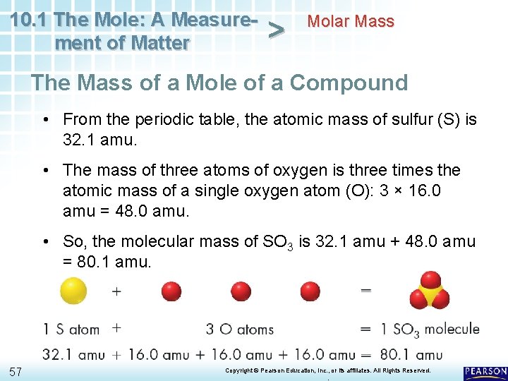 10. 1 The Mole: A Measurement of Matter > Molar Mass The Mass of 10. 1 The Mole: A Measurement of Matter > Molar Mass The Mass of