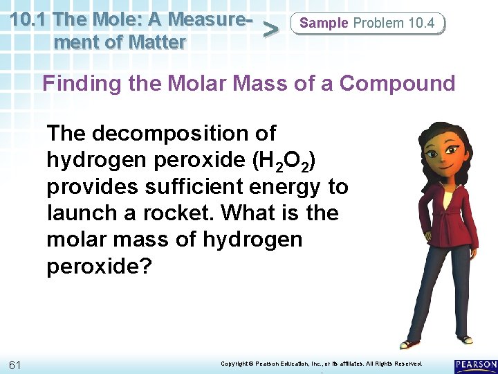 10. 1 The Mole: A Measurement of Matter > Sample Problem 10. 4 Finding 10. 1 The Mole: A Measurement of Matter > Sample Problem 10. 4 Finding